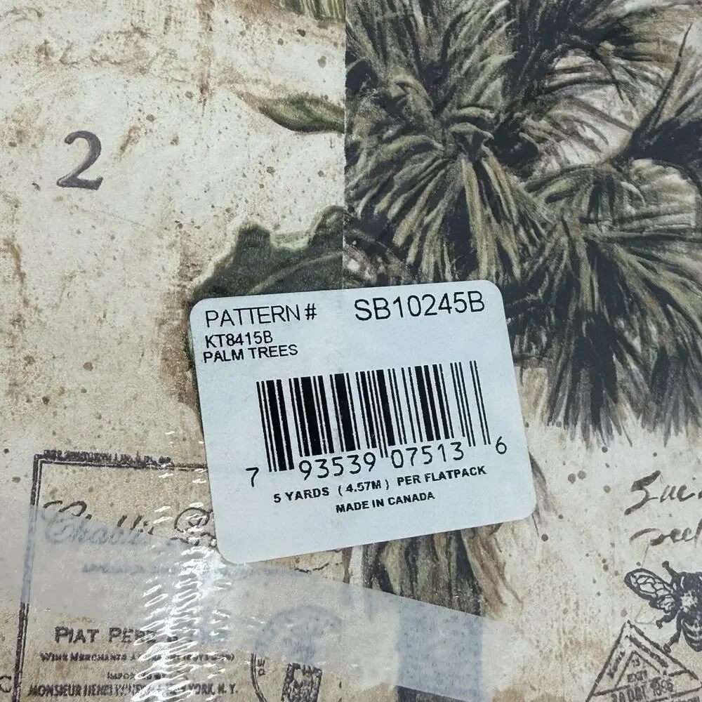 4 VTG Expressions Prepasted Wallpaper Border Palm Trees SB10245B Tropical